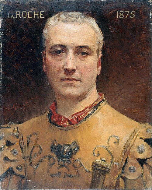 Portrait de Jules Laroche (1841-1925), sociétaire de la Comédie-Française, en costume de scène, 1885, Aimé Morot