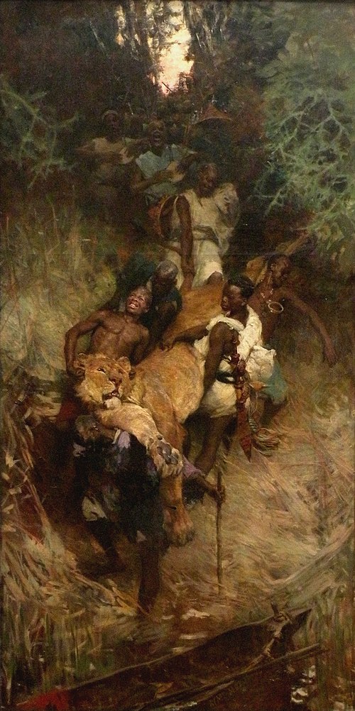 Retour de chasse au lion, 1902, Aimé Morot