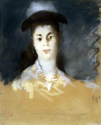 Woman Wearing a Hat with Silk Gauze, 1881, Édouard Manet