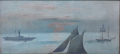 Bateaux en mer, soleil couchant (Édouard Manet), 1868, Édouard Manet