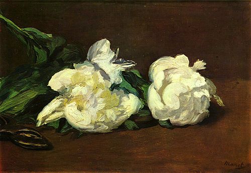 Branche de pivoines blanches et sécateur, 1864, Édouard Manet