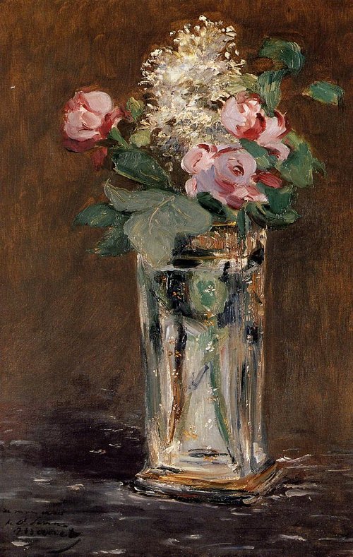 Fleurs dans un vase de cristal, 1882, Édouard Manet