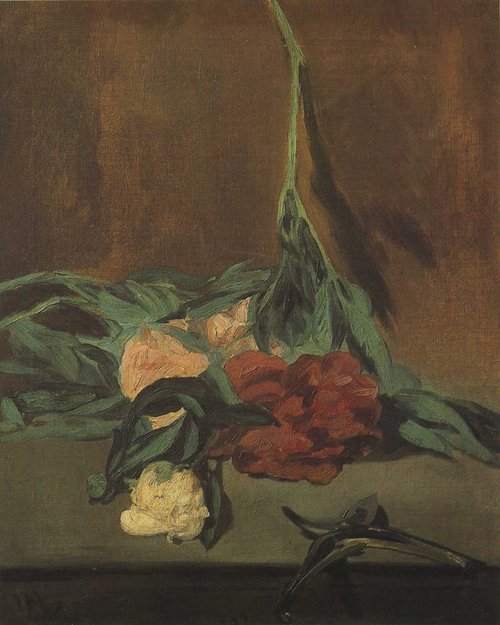 Tige de pivoines et Sécateur, 1864, Édouard Manet