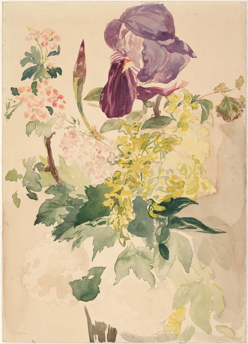 Flower Piece with Iris, Laburnum, and Geranium, 1880, Édouard Manet