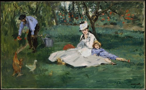 The Monet Family in Their Garden at Argenteuil, 1874, Édouard Manet