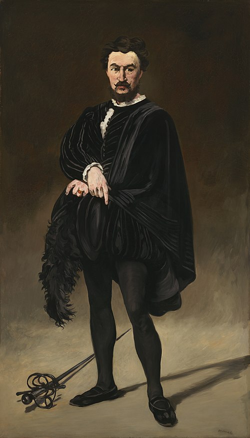 L'acteur tragique: Rouvière dans le rôle de Hamlet, 1866, Édouard Manet