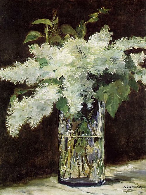 White Lilacs in a Glass Vase, 1882, Édouard Manet