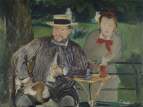 Portrait d'Ernest Hoschedé et sa fille Marthe, 1875, Édouard Manet
