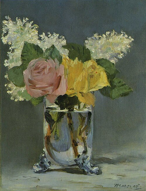 Roses et lilas dans un vase, 1882, Édouard Manet