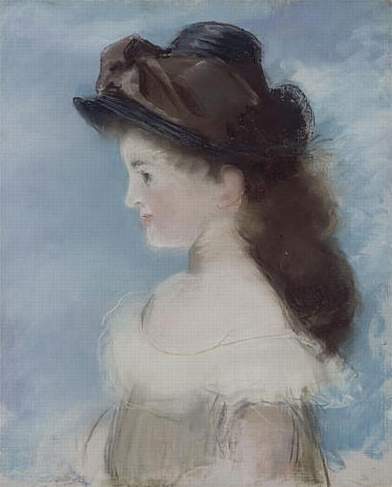 Portrait de Mademoiselle Hecht, de profil en chapeau, 1882, Édouard Manet