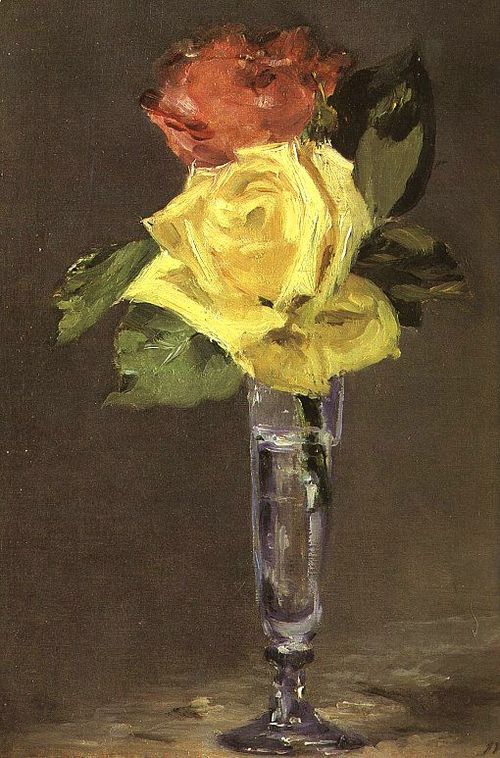 Roses dans un verre à champagne, 1882, Édouard Manet