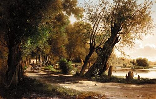 Travelling the lakeside road, 1872, Vladimir Ammont