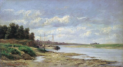 Barge on the river, 1868, Sergueï Ammossov