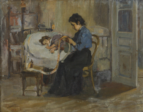 Next to the sick child, 1900, Hmayak Artsatpanian