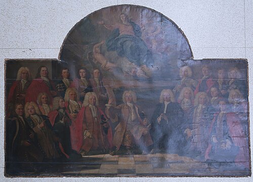 Les Membres de la confrérie de l'Assomption de Notre Dame immaculée de la Grande Boucherie de Gand, 1725, Robert van Audenaerd