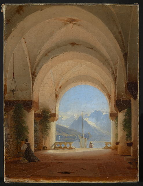 Ausblick aus einem Kreuzgang, , August von Bayer
