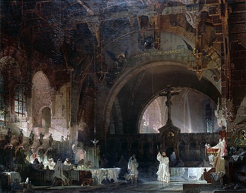 Mittag im Klosterrefektorium, 1863, August von Bayer