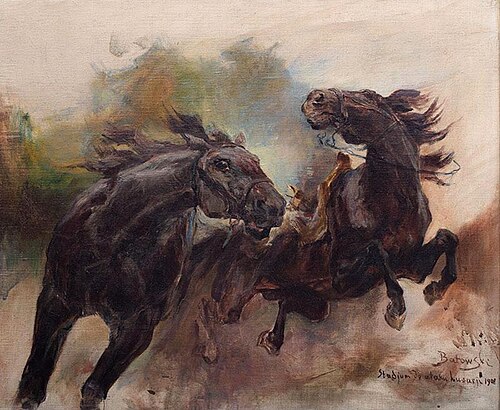 Studium do ataku husarii, 1908, Stanisław Batowski Kaczor
