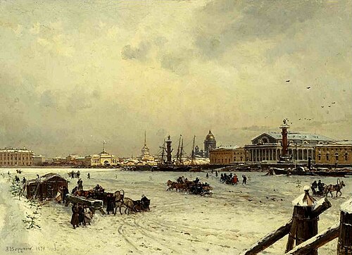 View of Saint Petersburg in Winter, 1878, Aleksandr Karlovich Beggrov