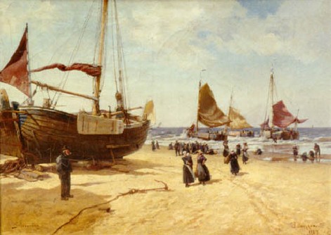 Beached Sailboats, 1887, Aleksandr Karlovich Beggrov