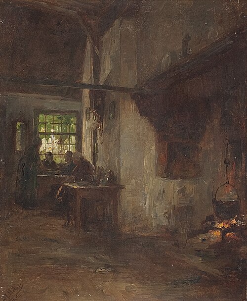 Interieur met grote schouw, 1892, Henricus Johannes Melis
