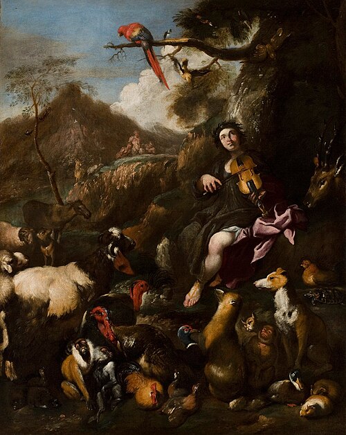 Orpheus singing to the animals, , Giovanni Benedetto Castiglione