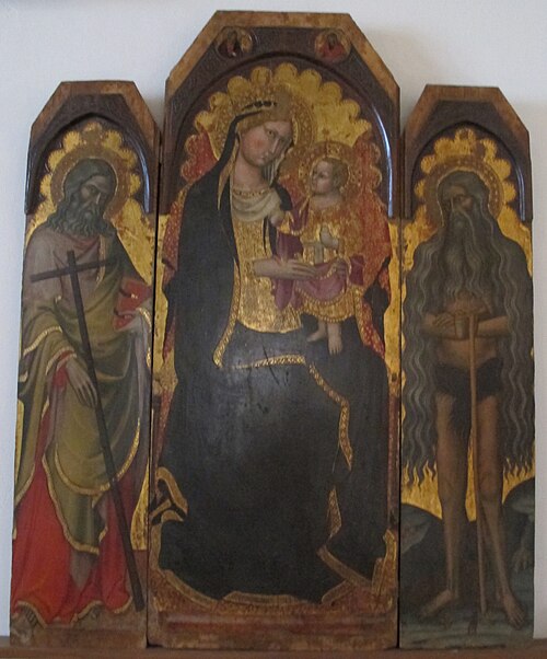 madonna in trono coi santi andrea e onofrio, , Benedetto di Bindo
