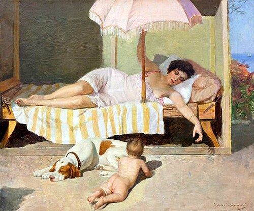 Sunbathing, 1900, Nikolai Bodarevsky