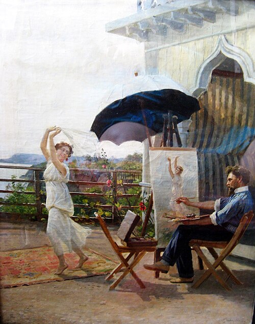 The author and model, 1912, Nikolai Bodarevsky
