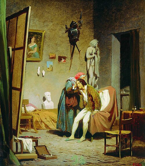 The Sick Artist, 1861, Fyodor Bronnikov