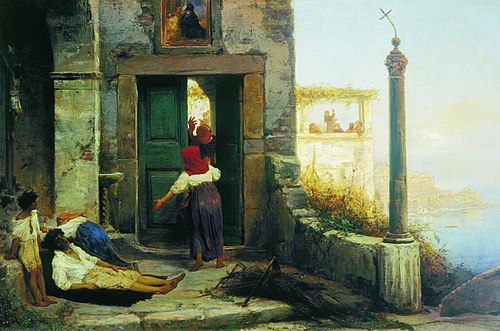 Sick Man at the Monastery Gate, 1874, Fyodor Bronnikov