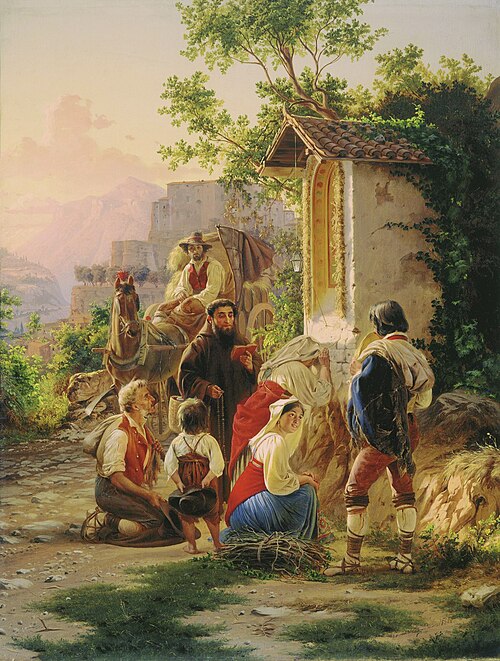 By the wayside shrine, 1858, Fyodor Bronnikov