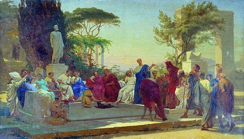 Horace lit ses poèmes devant Mécène, 1863, Fyodor Bronnikov