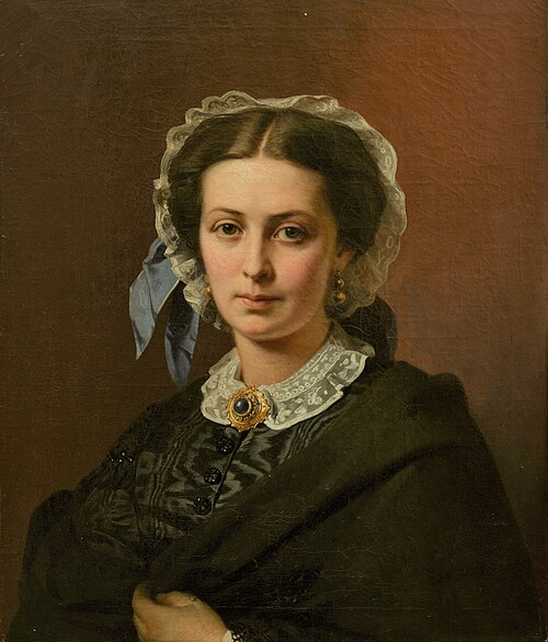 Portrait of Nadezhda Pavlovna Bogolyubova (née Nechayeva)., 1860, Vassili Petrovitch Verechtchaguine