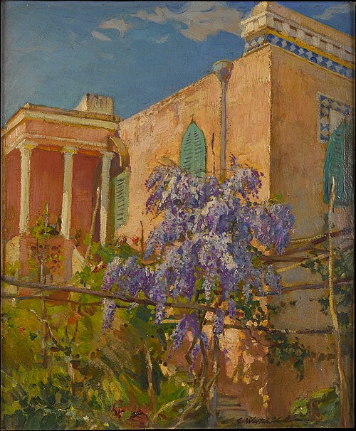 A House with Flowering Trees along the Amalfi Coast of Italy, 1928, Constantin Vechtchilov