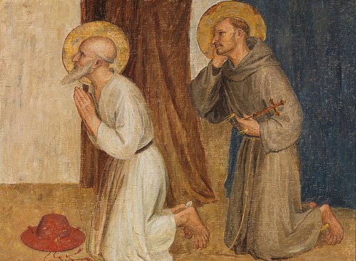 P. Hieronymus ja P. Fransiskus, kopio Fra Angelicon mukaan, 1895, Maria Wiik