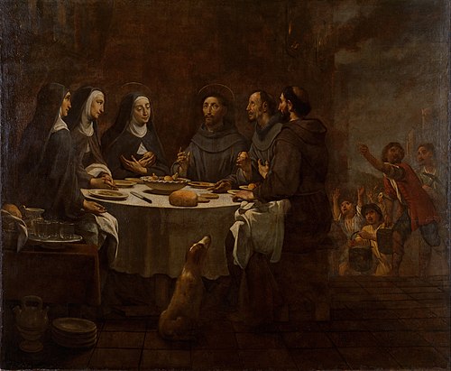 Saint Francis and Saint Clare at Supper in the Convent of Saint Damian, 1728, Antoni Viladomat i Manalt