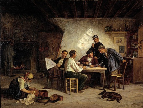 A Game of Piquet, 1869, Adolf von Becker