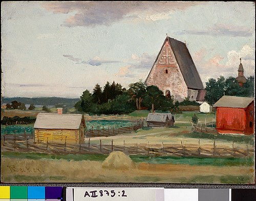 Lohja Church, sketch, , Adolf von Becker
