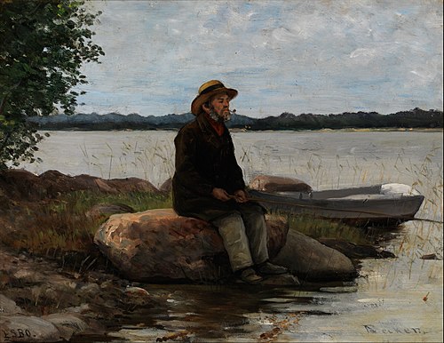 An Angler, 1890, Adolf von Becker