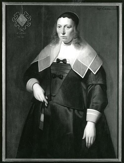 Portrait of Catharina Entens (1602-1660), 1642, Master of the three-quarter fi