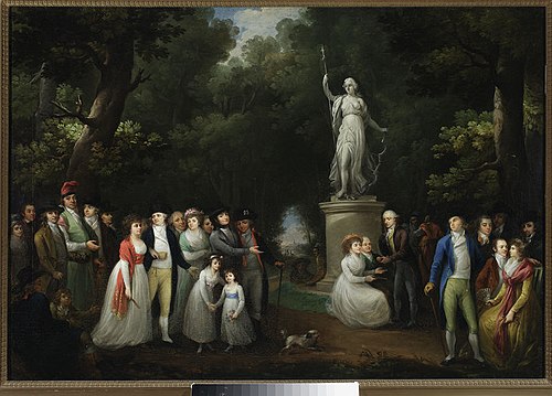 Social meeting in a park, 1797, Kazimierz Wojniakowski