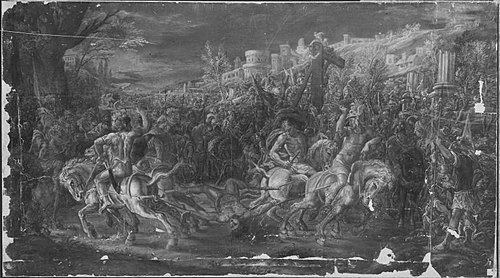 Mettius Fufetius wird von Pferden zerrissen, 1556, Hans Bocksberger le Jeune