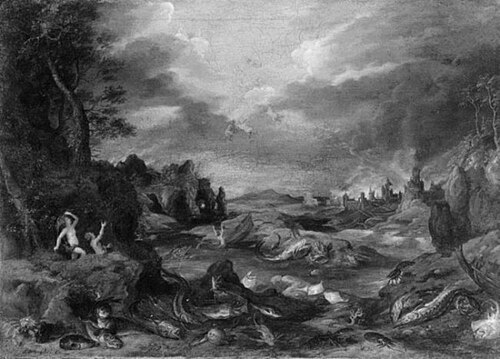 Landschap met de val van Phaeton, 1656, Philips Brueghel