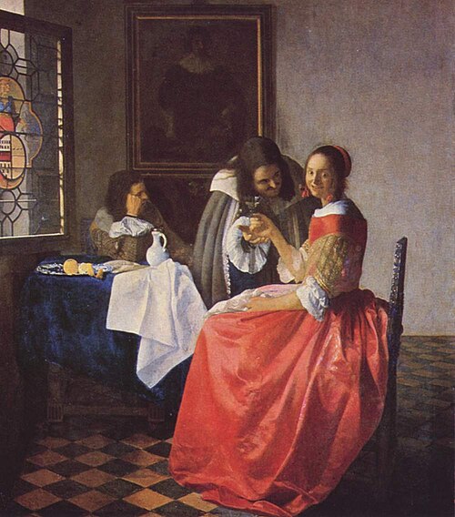La Jeune Fille au verre de vin, 1650, Johannes Vermeer