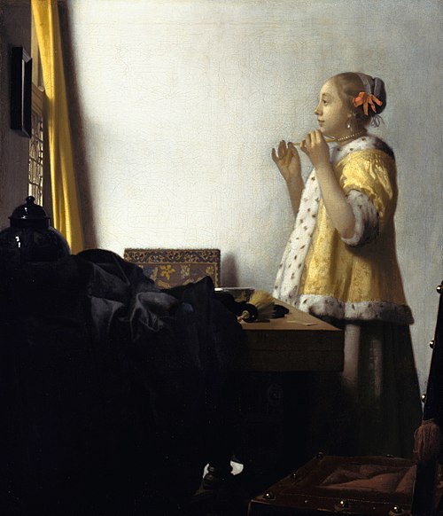 Jeune femme au collier de perles, 1660, Johannes Vermeer