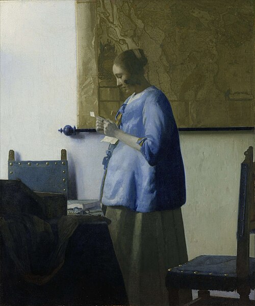 La Femme en bleu lisant une lettre, 1664, Johannes Vermeer