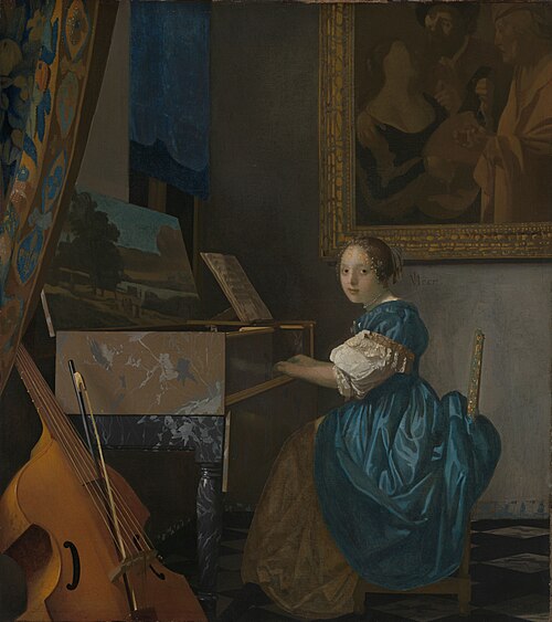 Jeune Femme jouant du virginal, 1670, Johannes Vermeer