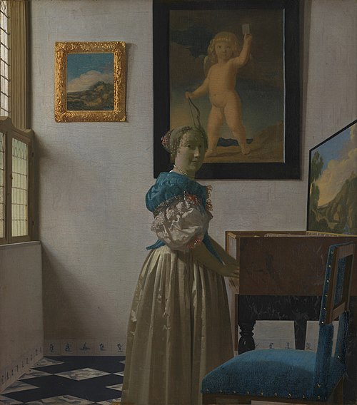 Une dame debout au virginal, 1670, Johannes Vermeer