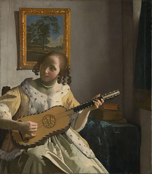 Une femme jouant de la guitare, 1672, Johannes Vermeer